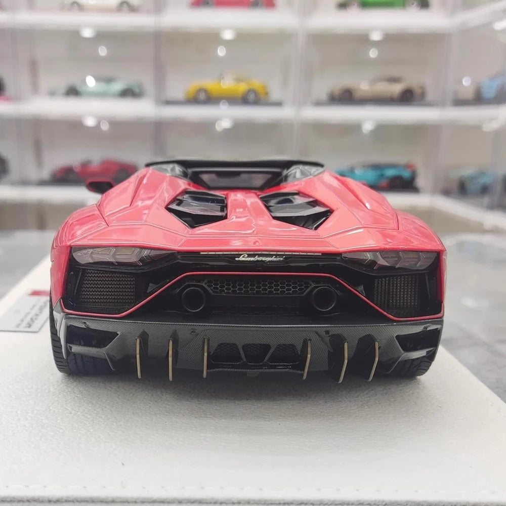 [Make Up] 1:18 Lamborghini 2021 Aventador LP780-4 Ultimae Roadster Red Model Car Resin