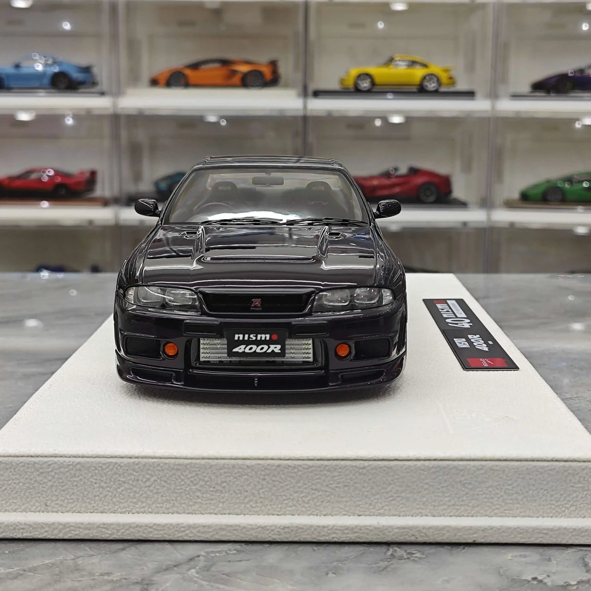 Make Up Nissan 1996 NISMO 400R Purple 1:18 – Resina modello in resina collezionabile