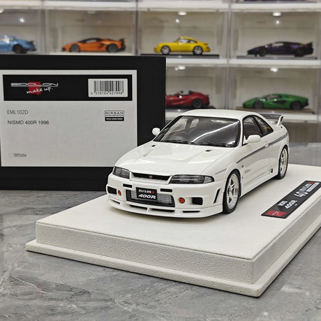 Make Up Nissan 1996 NISMO 400R White 1:18 – Resina modello in resina collezionabile