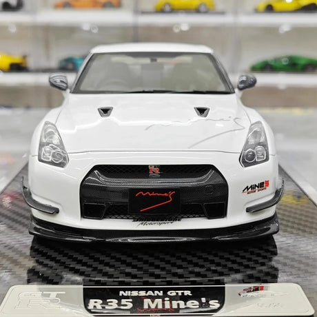 [Make Up] 1:18 Nissan 2007 GT-R R35 Mine's White Model Car Resin