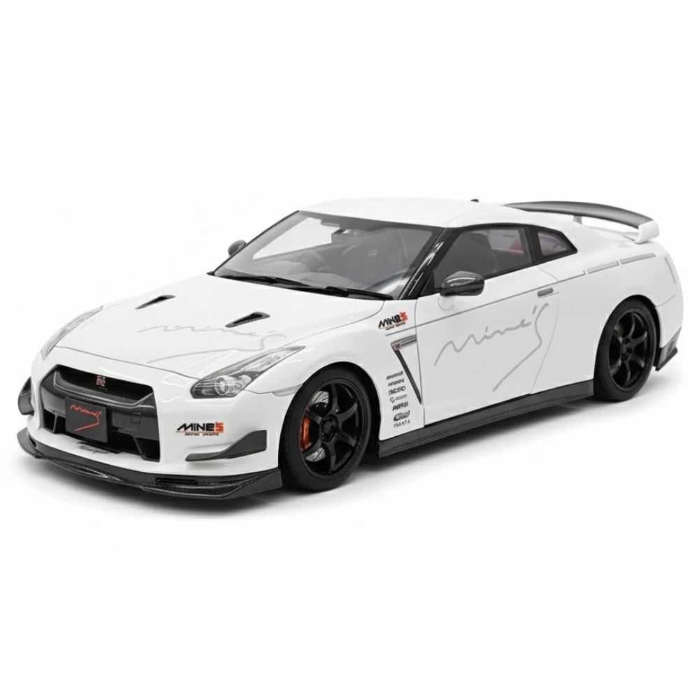 [Make Up] 1:18 Nissan 2007 GT-R R35 Mine's White Model Car Resin