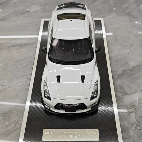 [Make Up] 1:18 Nissan 2007 GT-R R35 Mine's White Model Car Resin