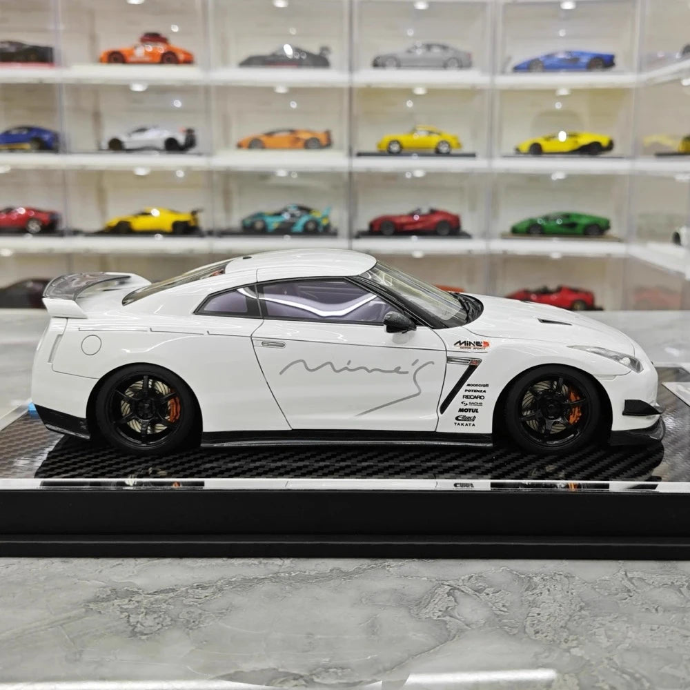 [Make Up] 1:18 Nissan 2007 GT-R R35 Mine's White Model Car Resin