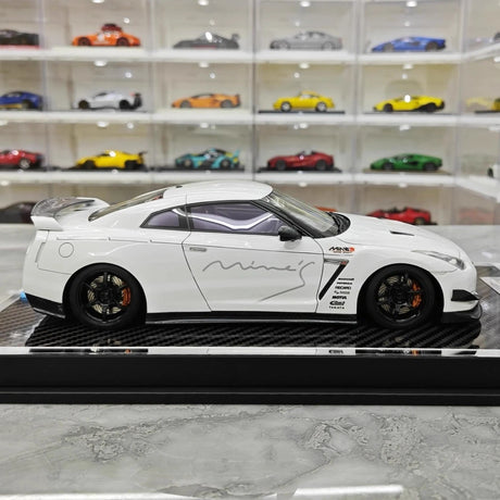 [Make Up] 1:18 Nissan 2007 GT-R R35 Mine's White Model Car Resin