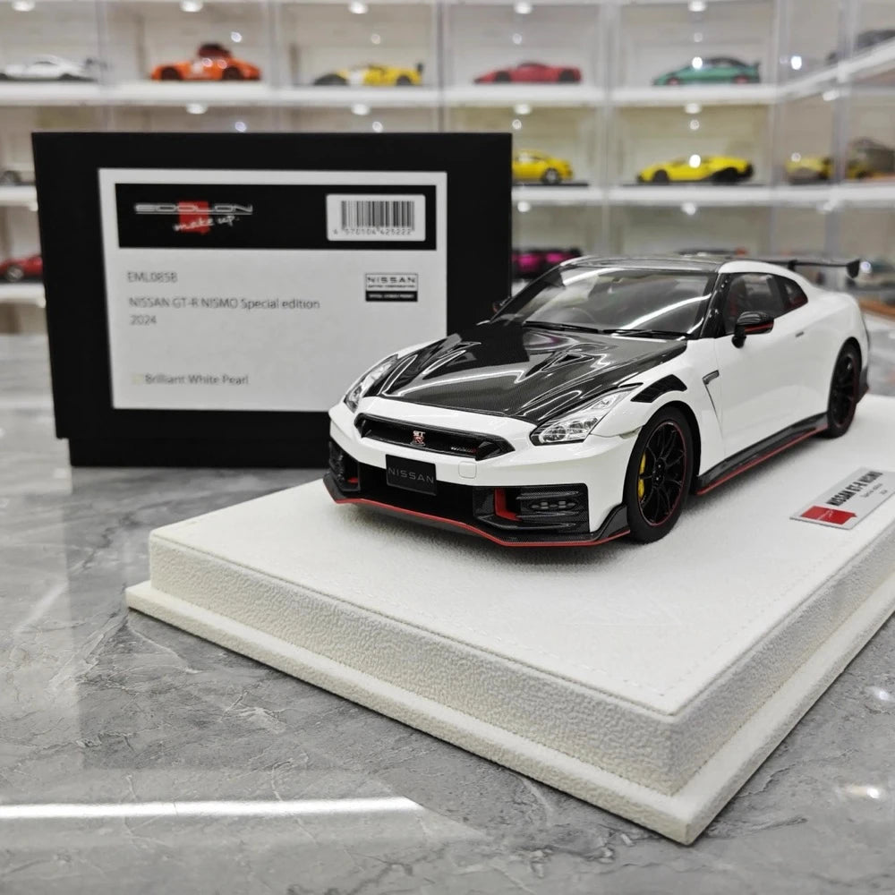 [Make Up] 1:18 Nissan 2024 GT-R R35 Nismo valkoinen pienoismalli Hartsi