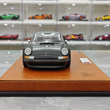 [Make Up] 1:18 Porsche 1990 Singer 911 964 Targa Miniatura Metallica Nera in Resina