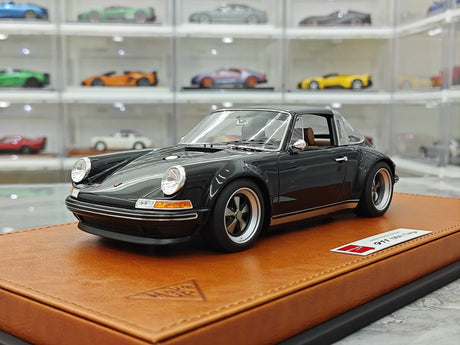 [Make Up] 1:18 Porsche 1990 Singer 911 964 Targa Miniatura Metallica Nera in Resina