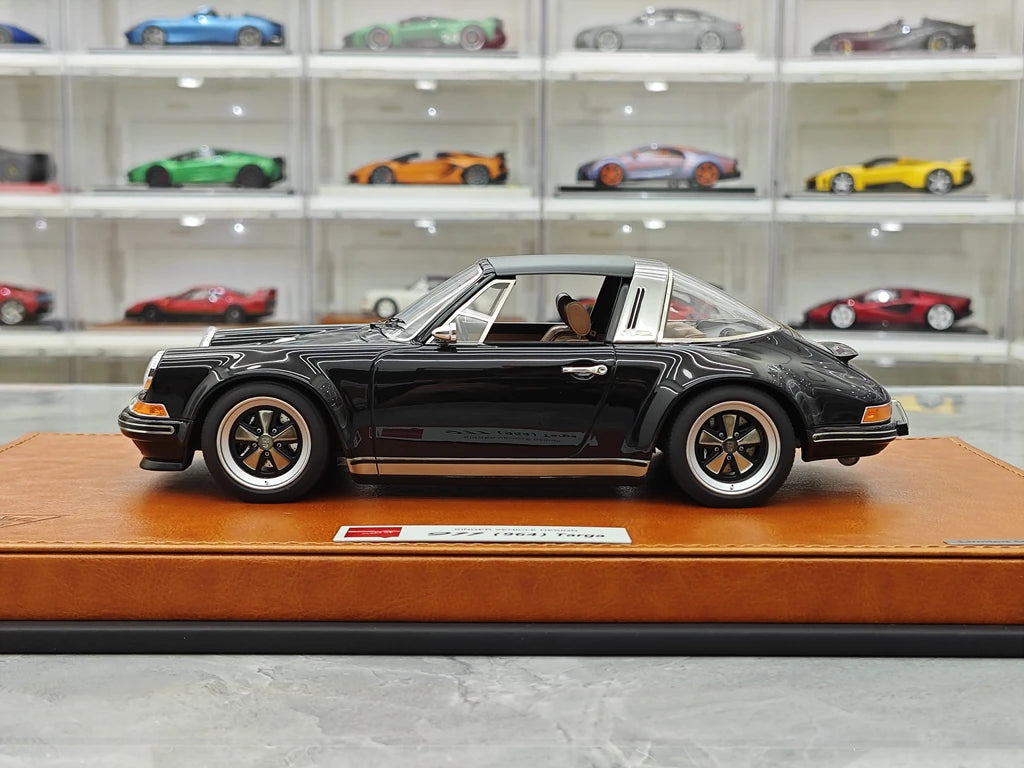[Make Up] 1:18 Porsche 1990 Singer 911 964 Targa Miniatura Metallica Nera in Resina