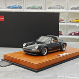 [Make Up] 1:18 Porsche 1990 Singer 911 964 Targa Miniatura Metallica Nera in Resina