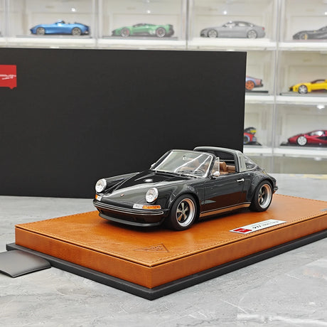 [Make Up] 1:18 Porsche 1990 Singer 911 964 Targa Miniatura Metallica Nera in Resina