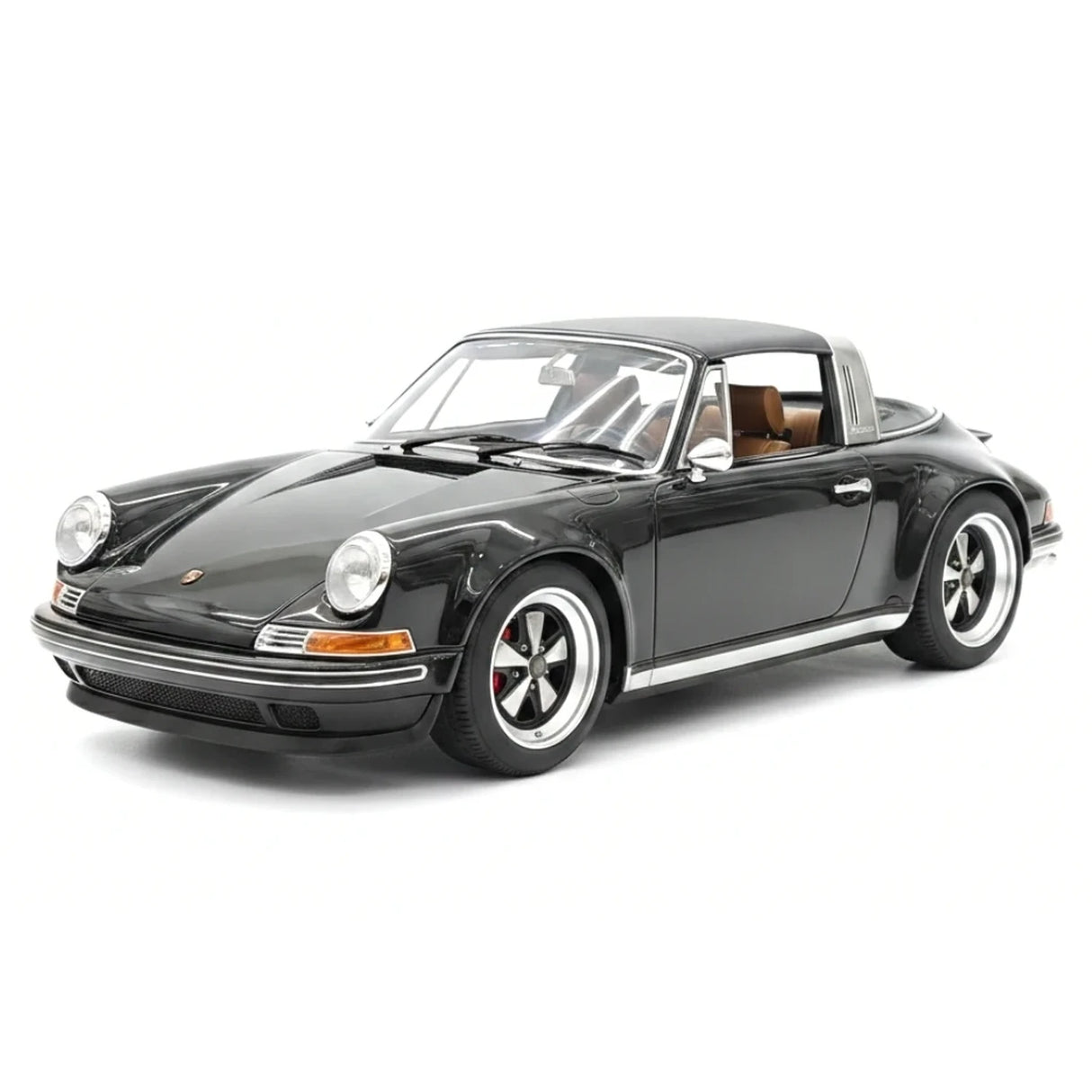 [Make Up] 1:18 Porsche 1990 Singer 911 964 Targa Miniatura Metallica Nera in Resina