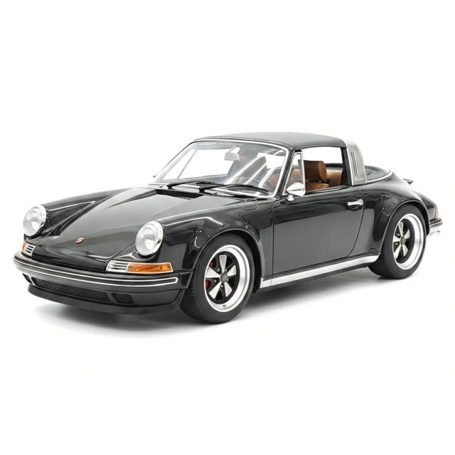 [Make Up] 1:18 Porsche 1990 Singer 911 964 Targa Miniatura Metallica Nera in Resina