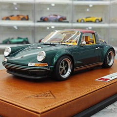 [Make Up] 1:18 Porsche 1990 Singer 911 964 Targa Green Model Car Resin