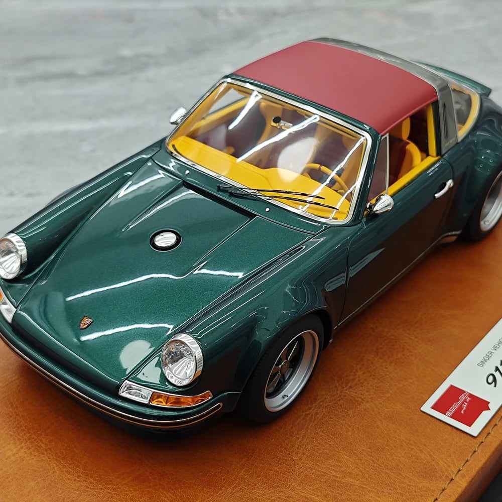 [Make Up] 1:18 Porsche 1990 Singer 911 964 Targa Green Model Car Resin