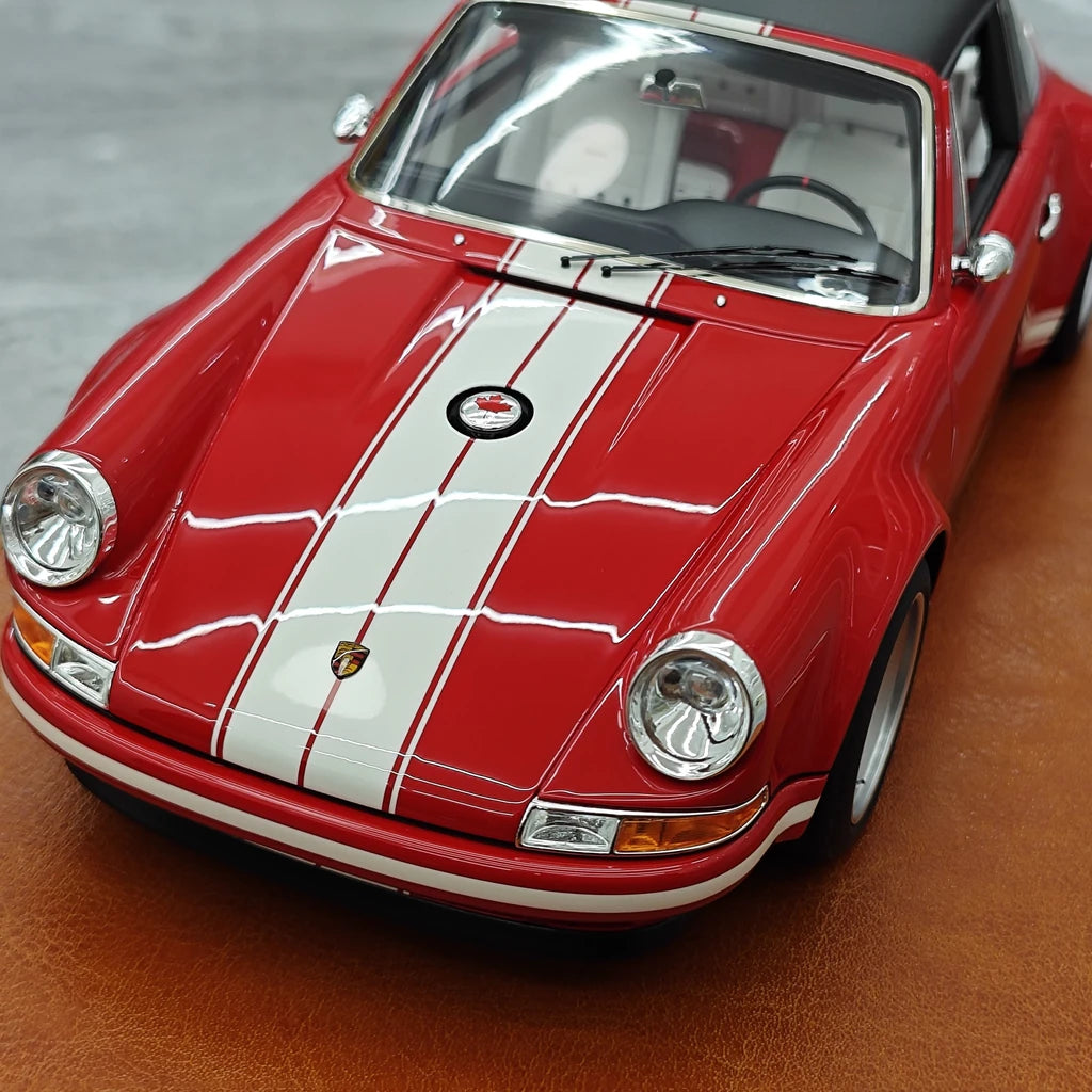[Make Up] 1:18 Porsche 1990 Singer 911 964 Targa Red Model Car Resin