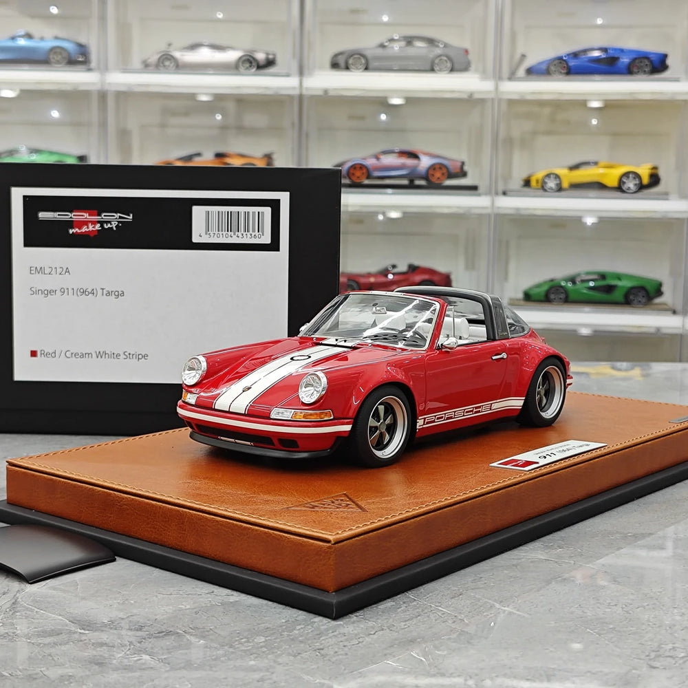 [Make Up] 1:18 Porsche 1990 Singer 911 964 Targa Red Model Car Resin
