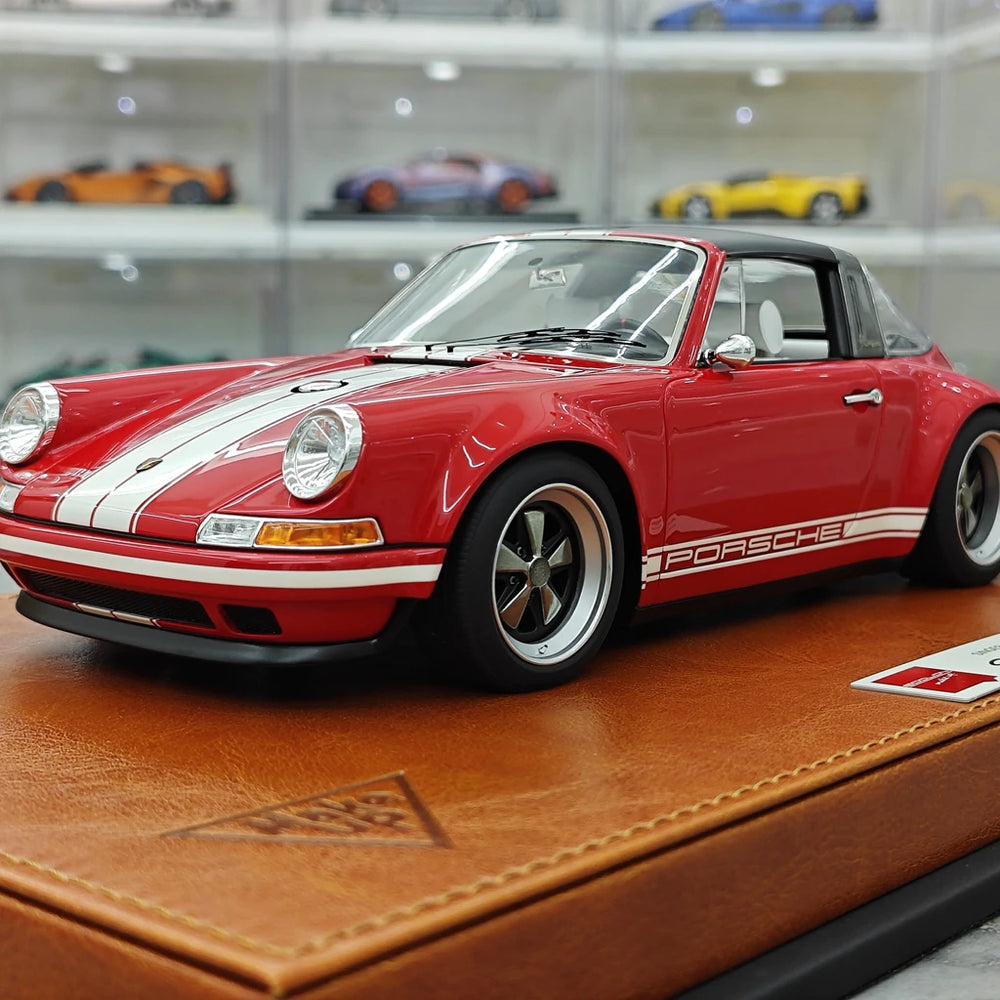 [Make Up] 1:18 Porsche 1990 Singer 911 964 Targa Red Model Car Resin