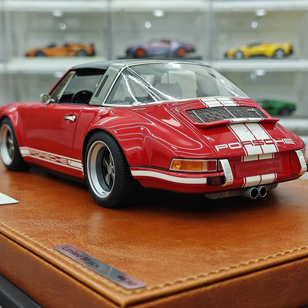 [Make Up] 1:18 Porsche 1990 Singer 911 964 Targa Red Model Car Resin