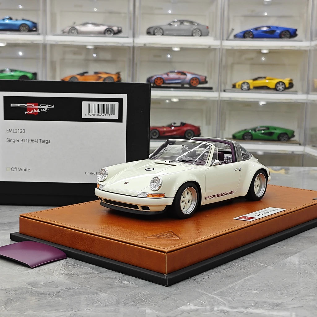 [Make Up] 1:18 Porsche 1990 Singer 911 964 Targa White Model Car Resin