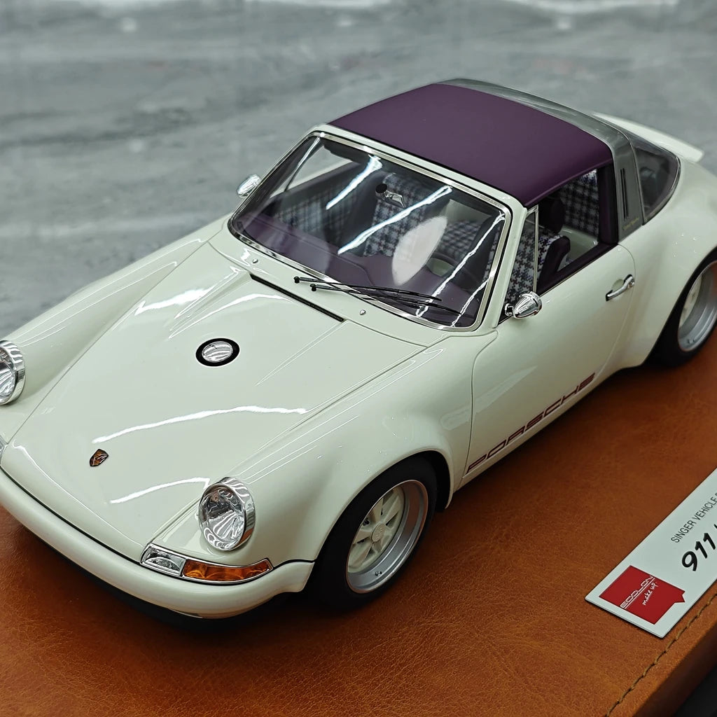[Make Up] 1:18 Porsche 1990 Singer 911 964 Targa White Model Car Resin