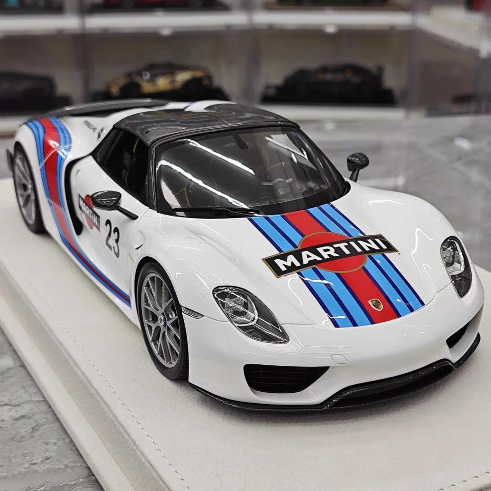 [Make Up] 1:18 Porsche 2011 918 Spyder Martini Model Car Resin