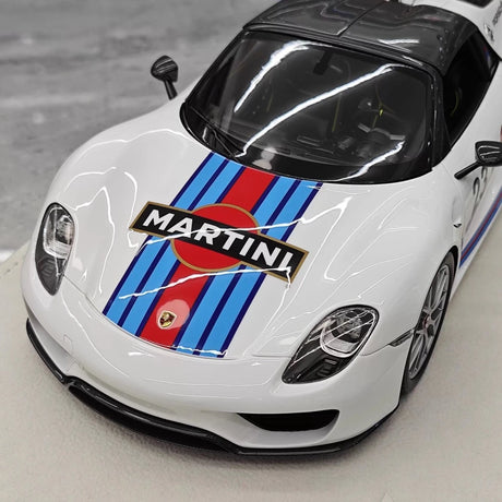 [Make Up] 1:18 Porsche 2011 918 Spyder Martini Model Car Resin