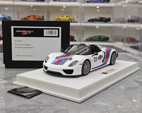 [Make Up] 1:18 Porsche 2011 918 Spyder Martini Model Car Resin