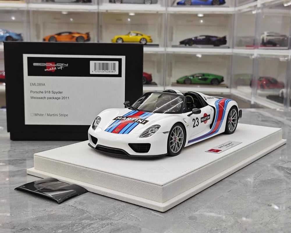 [Make Up] 1:18 Porsche 2011 918 Spyder Martini Model Car Resin