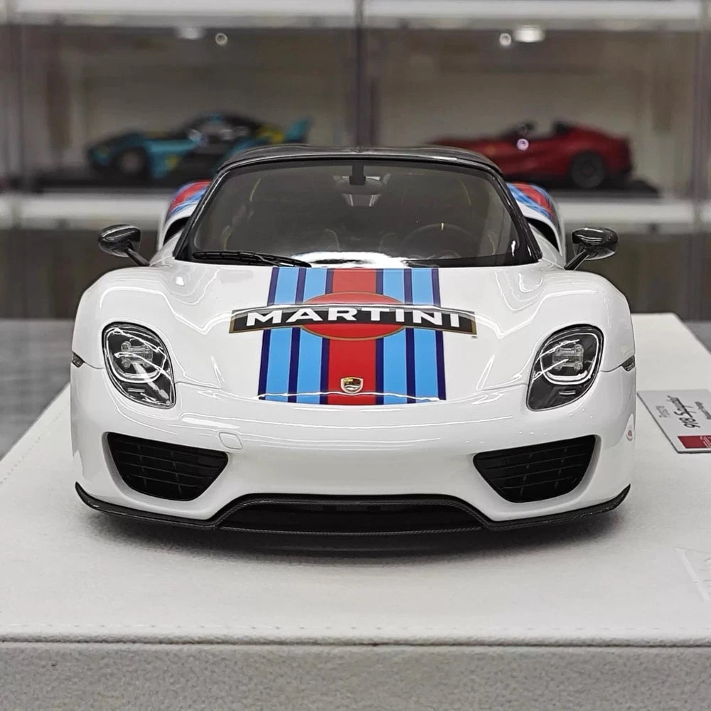 [Make Up] 1:18 Porsche 2011 918 Spyder Martini Model Car Resin
