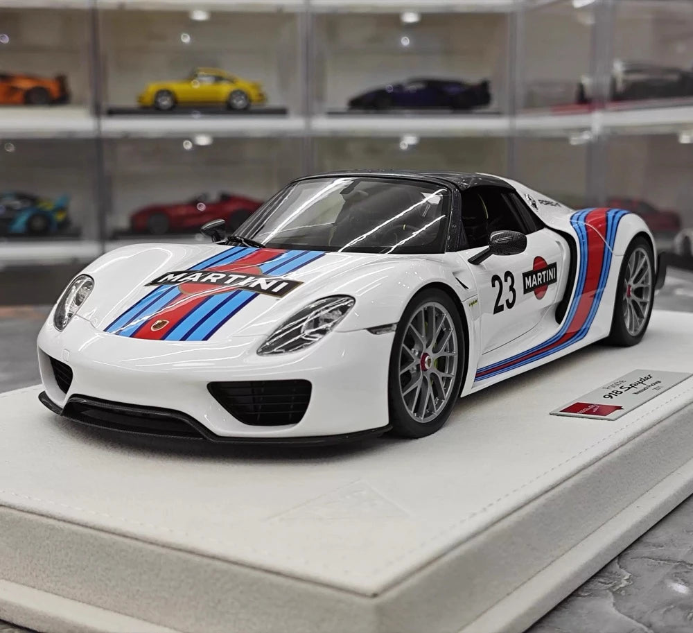 [Make Up] 1:18 Porsche 2011 918 Spyder Martini Model Car Resin