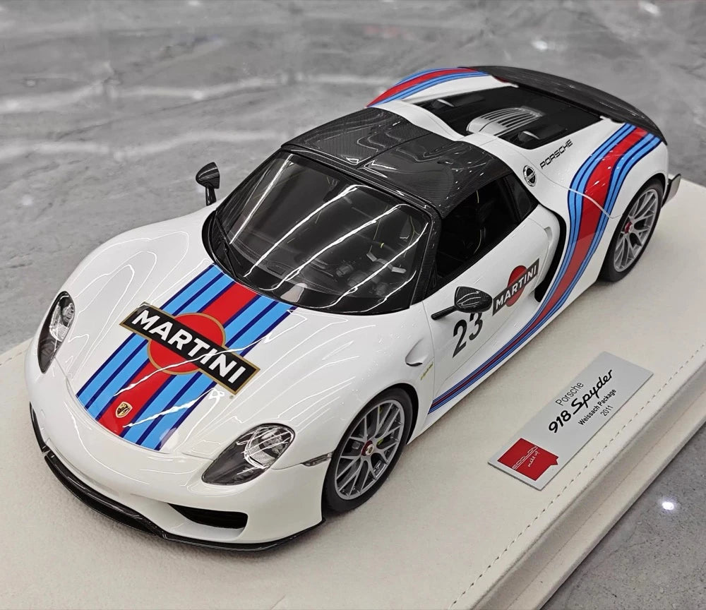 [Make Up] 1:18 Porsche 2011 918 Spyder Martini Model Car Resin