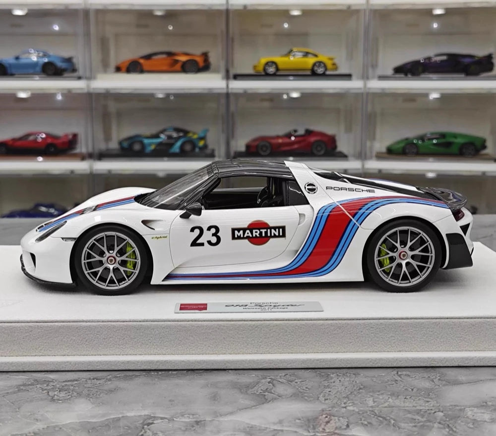 [Make Up] 1:18 Porsche 2011 918 Spyder Martini Model Car Resin