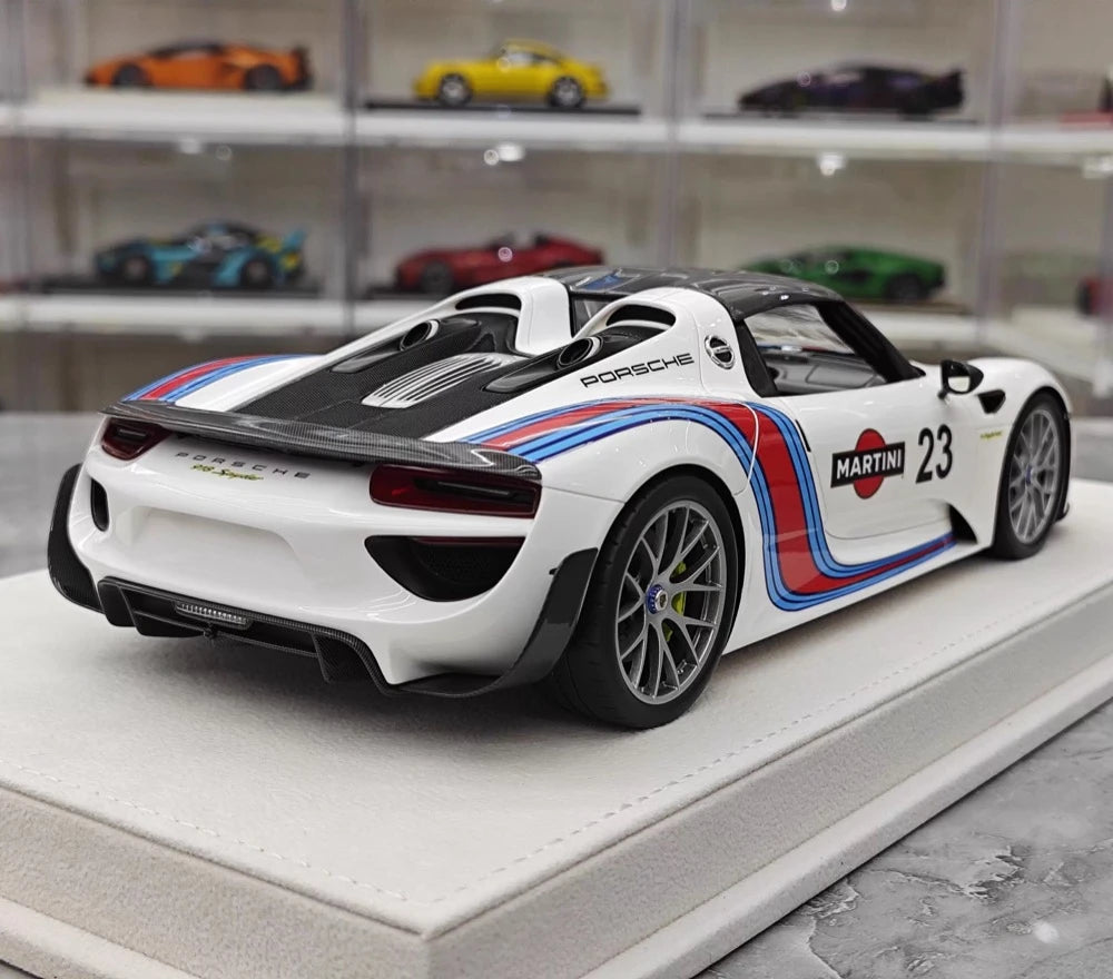 [Make Up] 1:18 Porsche 2011 918 Spyder Martini Model Car Resin