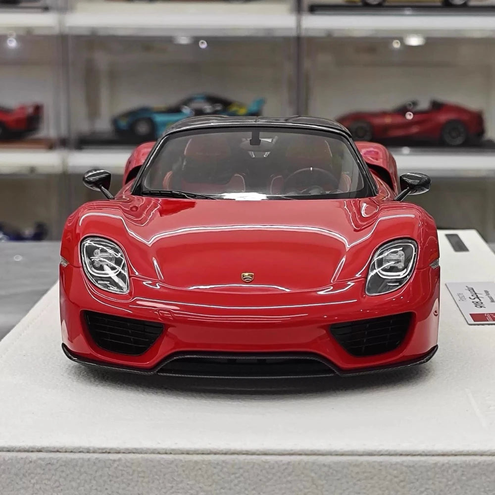 [Make Up] 1:18 Porsche 2011 918 Spyder Red & Black Model Car Resin