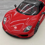 [Make Up] 1:18 Porsche 2011 918 Spyder rood & zwart modelauto Hars