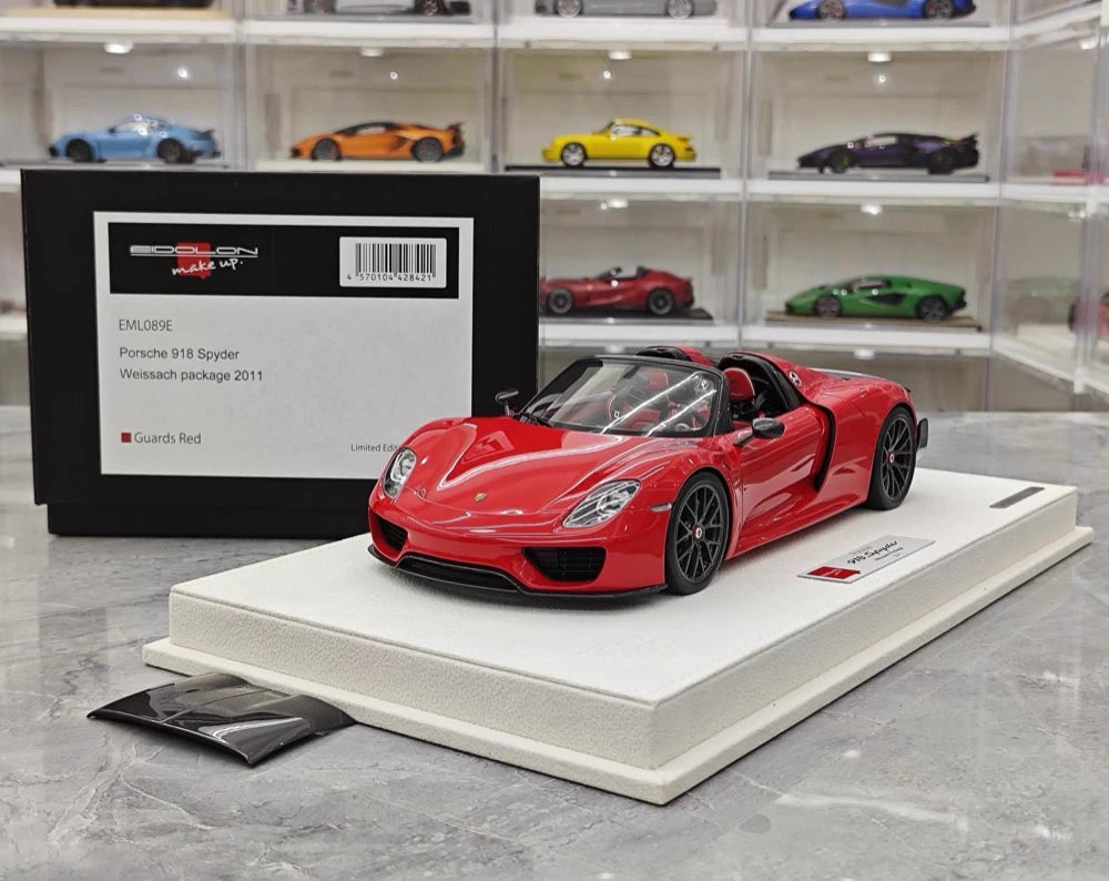 [Make Up] 1:18 Porsche 2011 918 Spyder Red & Black Model Car Resin