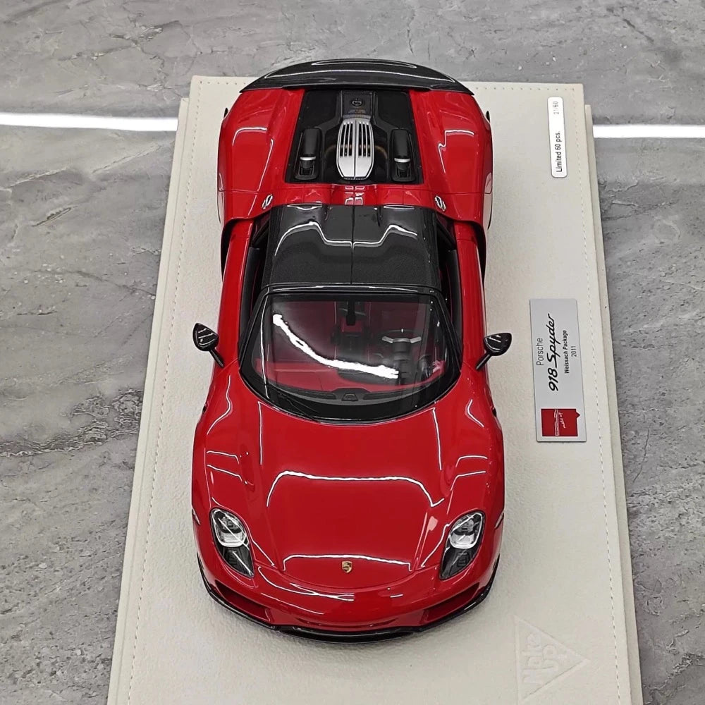 [Make Up] 1:18 Porsche 2011 918 Spyder Red & Black Model Car Resin