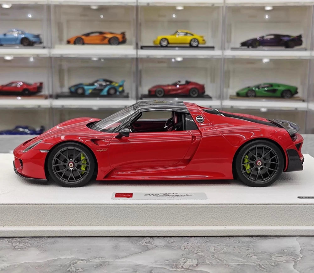 [Make Up] 1:18 Porsche 2011 918 Spyder Red & Black Model Car Resin