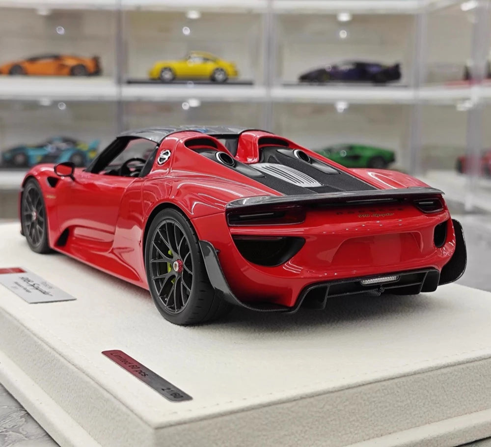 [Make Up] 1:18 Porsche 2011 918 Spyder Red & Black Model Car Resin