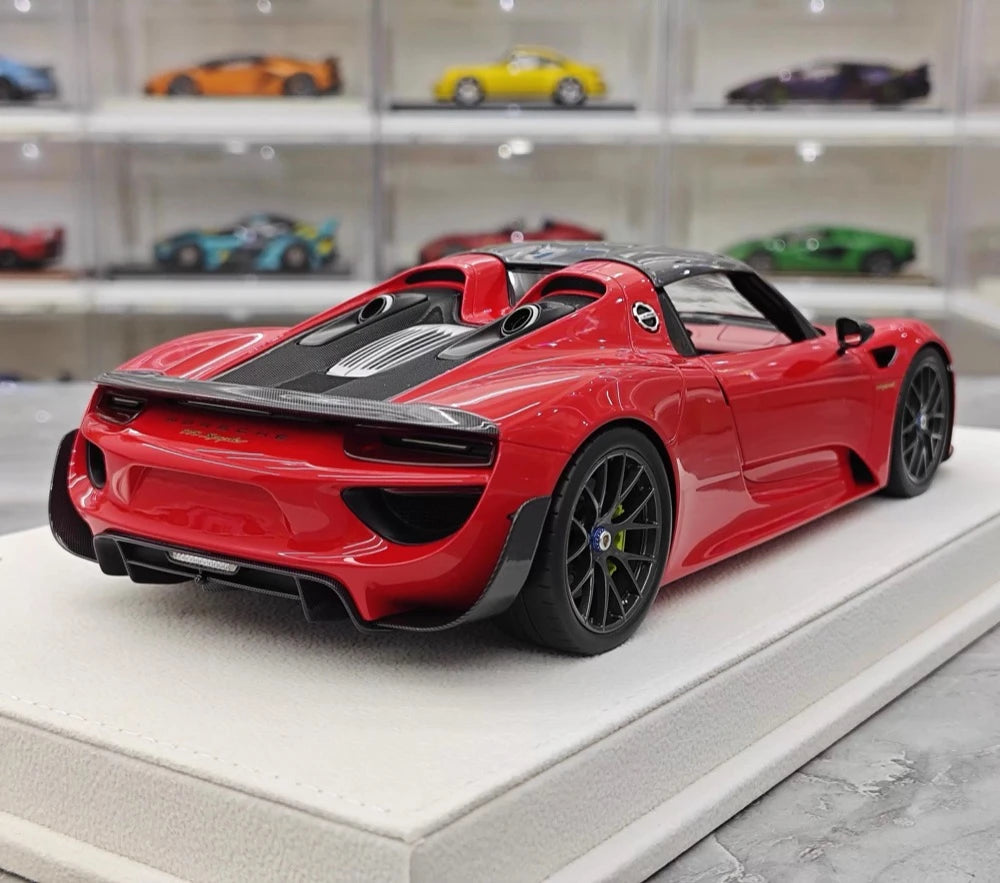 [Make Up] 1:18 Porsche 2011 918 Spyder Red & Black Model Car Resin