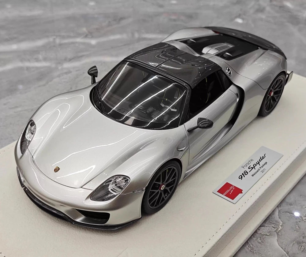 [Make Up] 1:18 Porsche 2011 918 Spyder Silver Model Car Resin