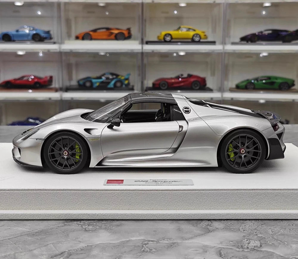 [Make Up] 1:18 Porsche 2011 918 Spyder Silver Model Car Resin