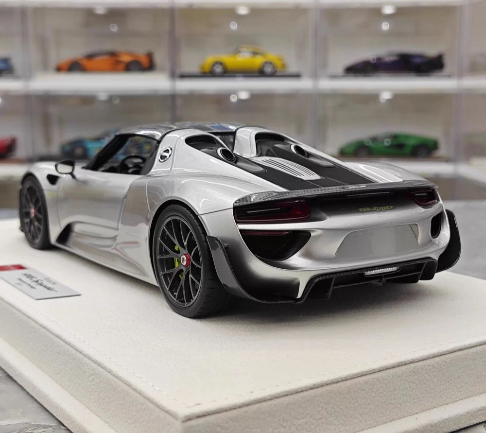 [Make Up] 1:18 Porsche 2011 918 Spyder Silver Model Car Resin