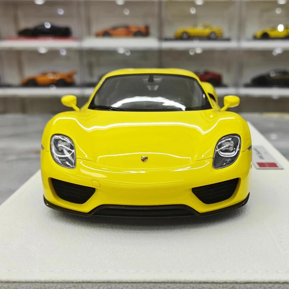 [Make Up] 1:18 Porsche 2011 918 Spyder Yellow Model Car Resin
