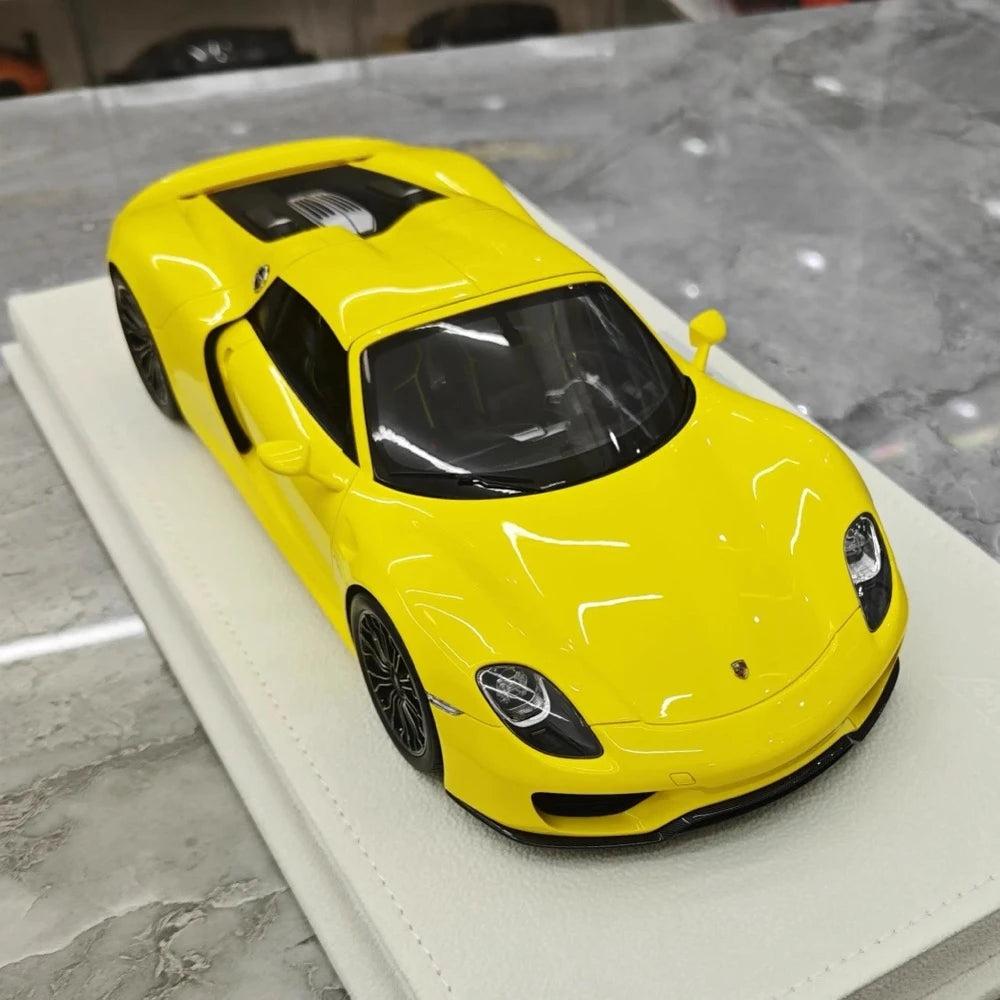 [Make Up] 1:18 Porsche 2011 918 Spyder Yellow Model Car Resin
