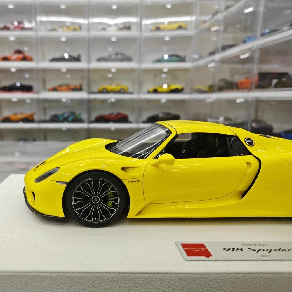 [Make Up] 1:18 Porsche 2011 918 Spyder Yellow Model Car Resin