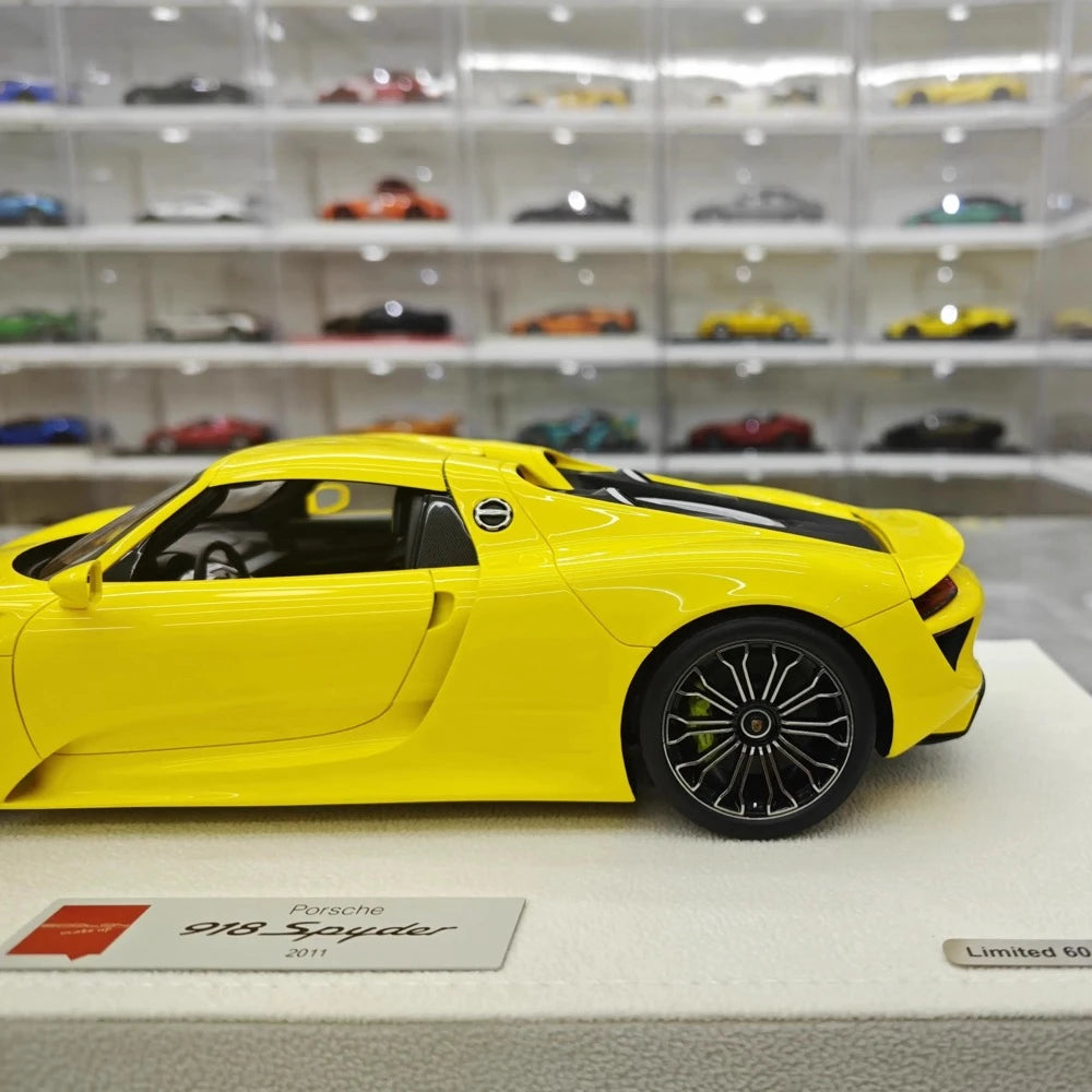 [Make Up] 1:18 Porsche 2011 918 Spyder Yellow Model Car Resin