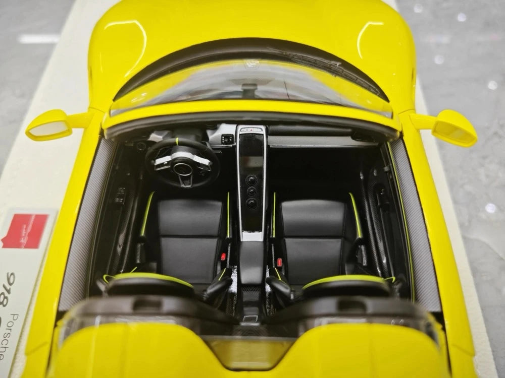 [Make Up] 1:18 Porsche 2011 918 Spyder Yellow Model Car Resin
