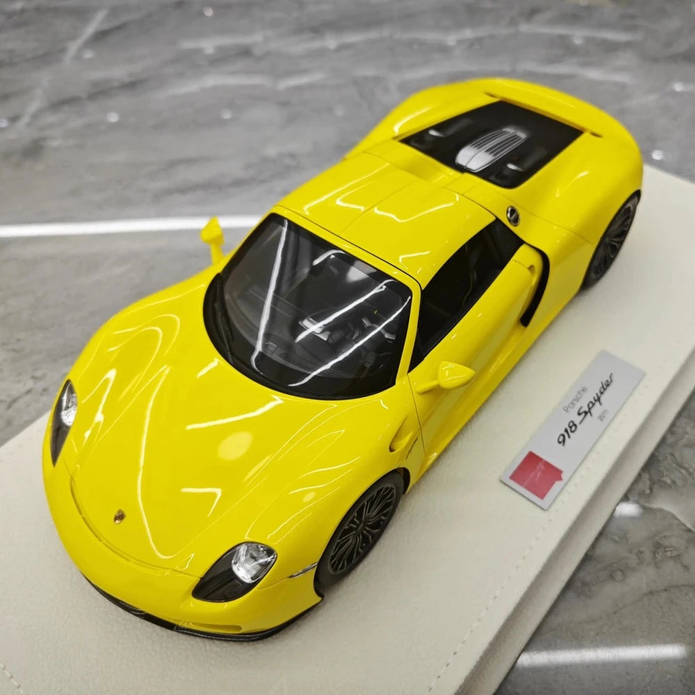 [Make Up] 1:18 Porsche 2011 918 Spyder Yellow Model Car Resin