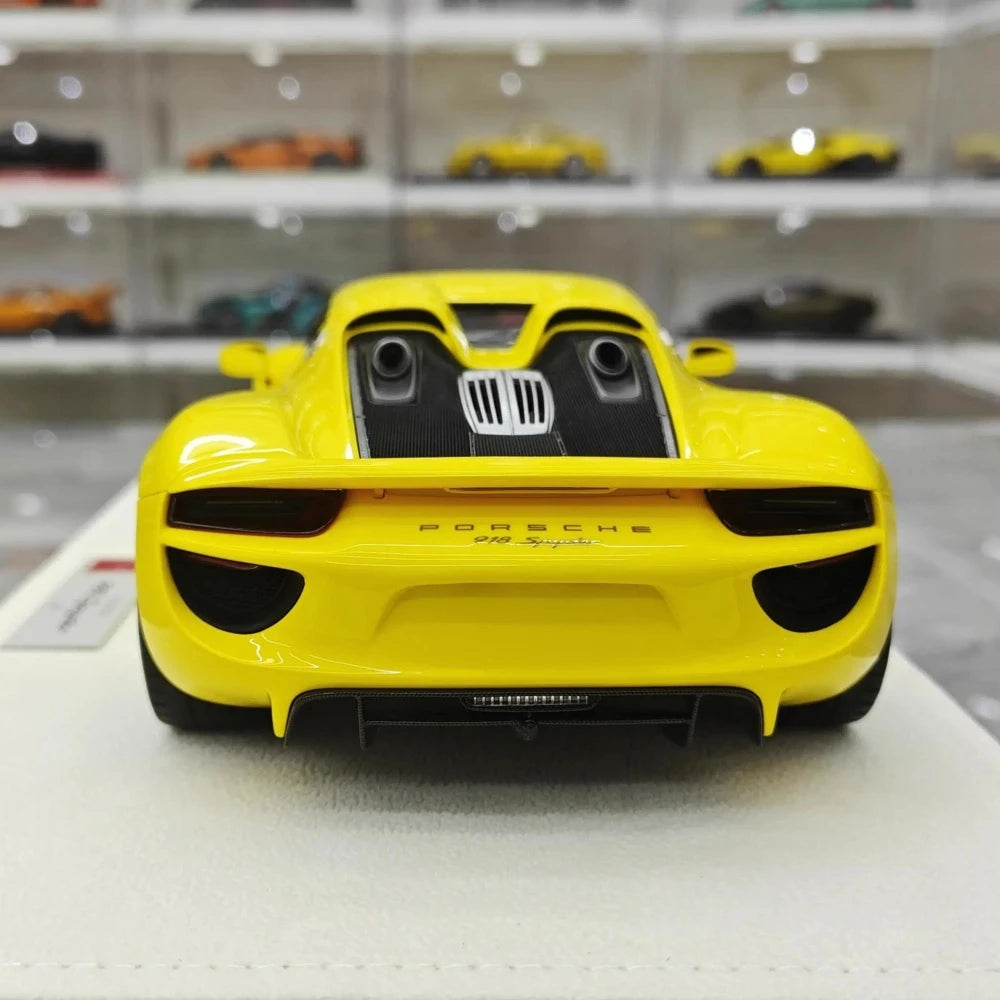 [Make Up] 1:18 Porsche 2011 918 Spyder Yellow Model Car Resin